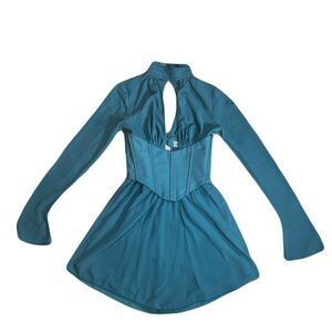 Oh Polly Teal Corset Dress